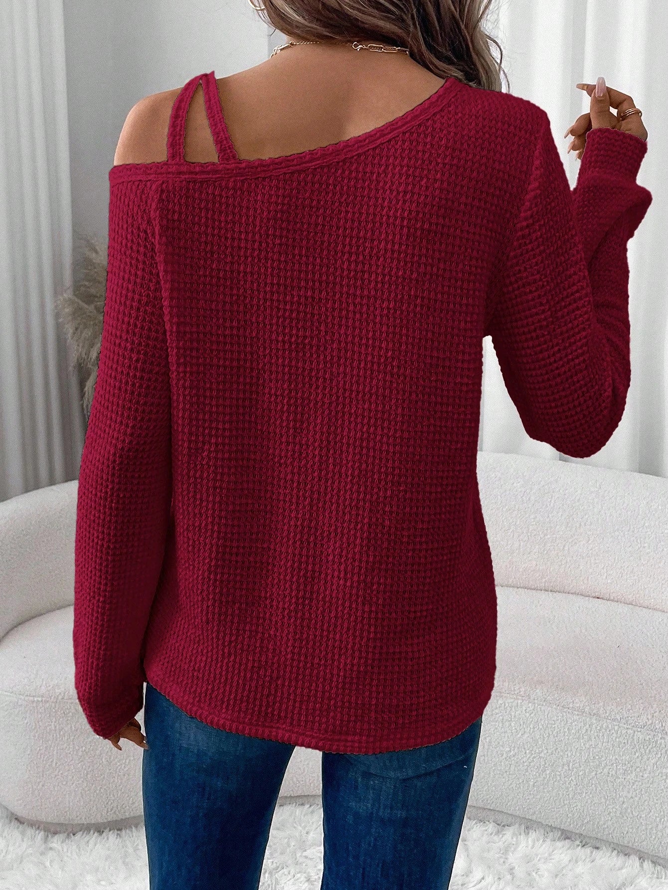 Camisa feminina com Gola Assimétrica - Estelle
