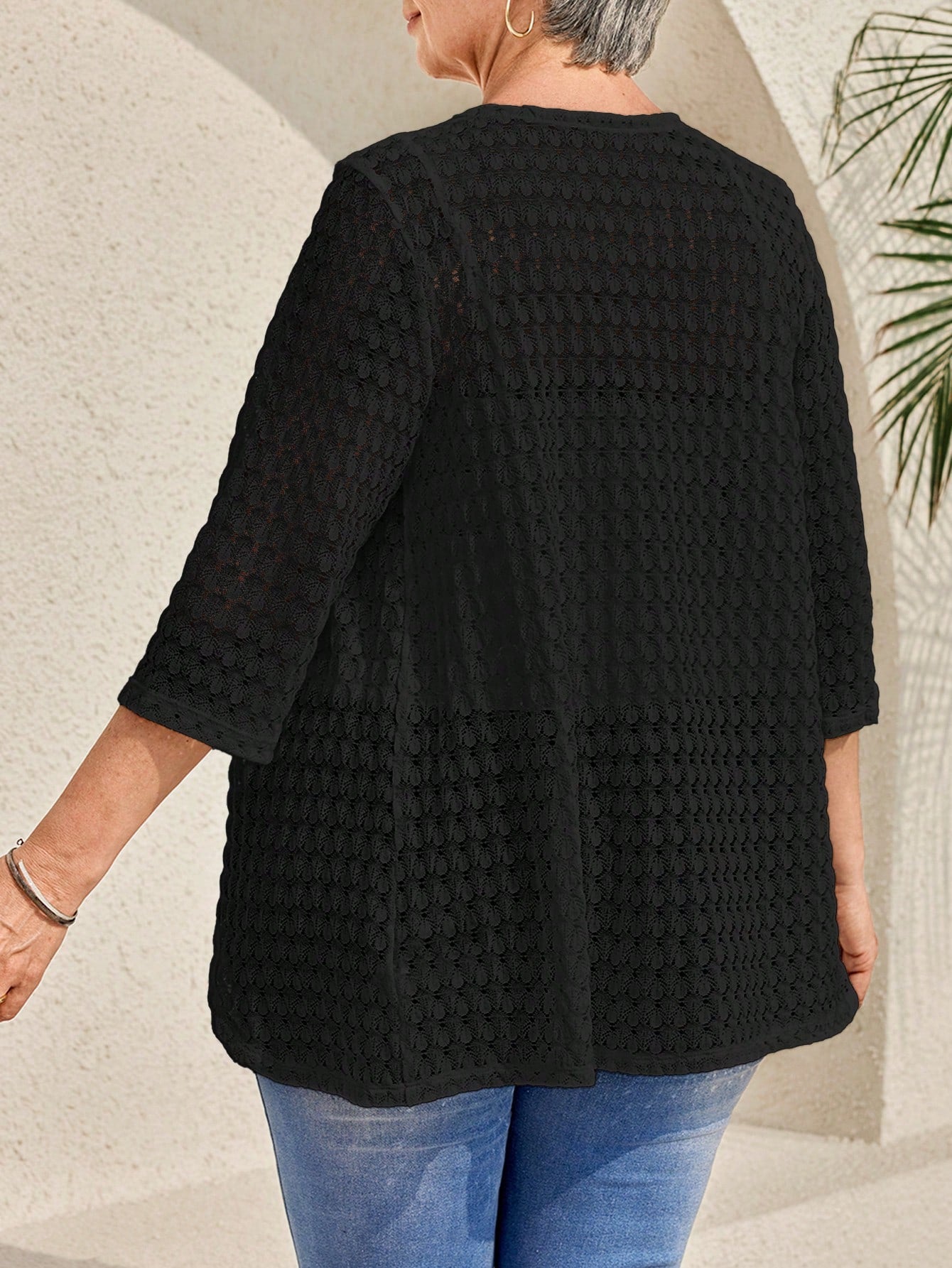 Cardigan feminino em tricô plus size Esmeralda