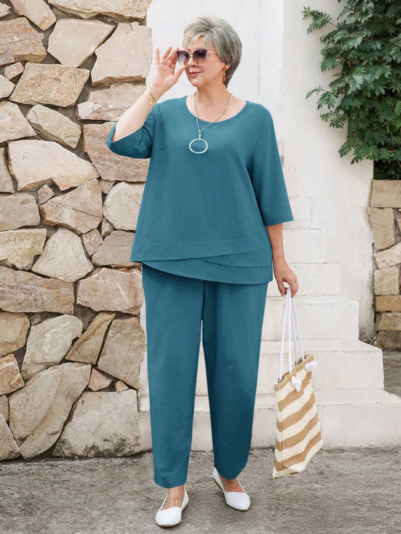 Conjunto feminino casual plus size Angelina