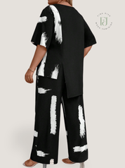 Conjunto Feminino calça e blusa com estampa pincelada plus size Vivi