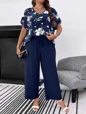 Conjunto Feminino de Blusa e Calça Gina. Plus Size.