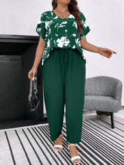 Conjunto Feminino de Blusa e Calça Gina. Plus Size.