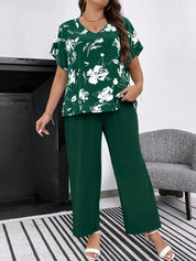 Conjunto Feminino de Blusa e Calça Gina. Plus Size.