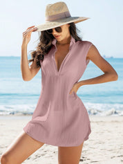 Saída de praia feminina sem manga Paola