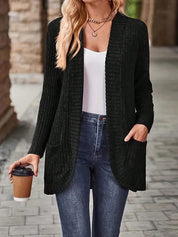 Cardigan feminino plus size canelado Claire