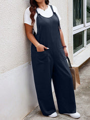 Macacão feminina com Bolsos Duplos Sem Camiseta plus size Dominique.