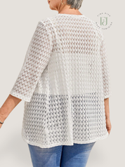 Cardigan feminino em tricô plus size Esmeralda