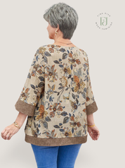 Blusa feminina manga 3/4 plus size  Aretha