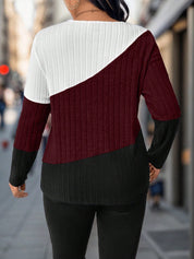 Suéter Feminino com Decote em V plus Size Anee
