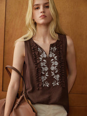 Blusa Feminina Bordada com Renda Floral Vintage - Grace