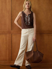 Blusa Feminina Bordada com Renda Floral Vintage - Grace