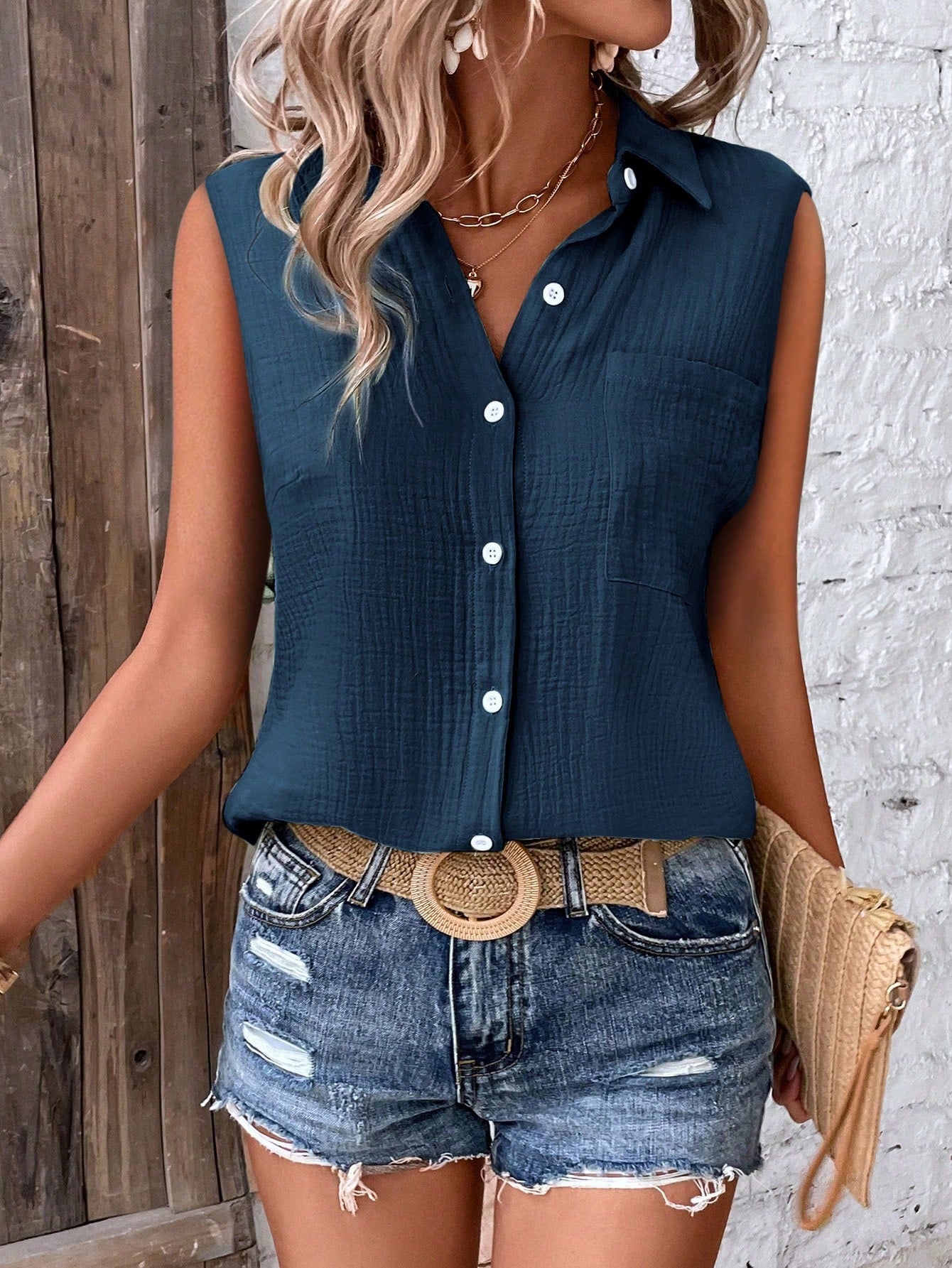 Blusa Feminina Sem Mangas - Philippa