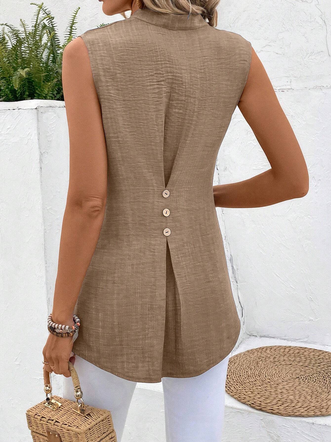 Blusa Feminina com Detalhe de Botões nas costa - Oriane