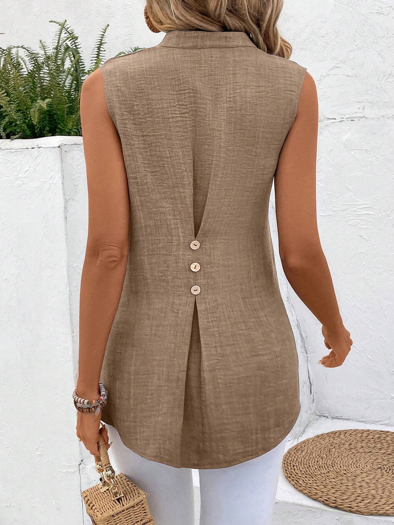 Blusa Feminina com Detalhe de Botões nas costa - Oriane