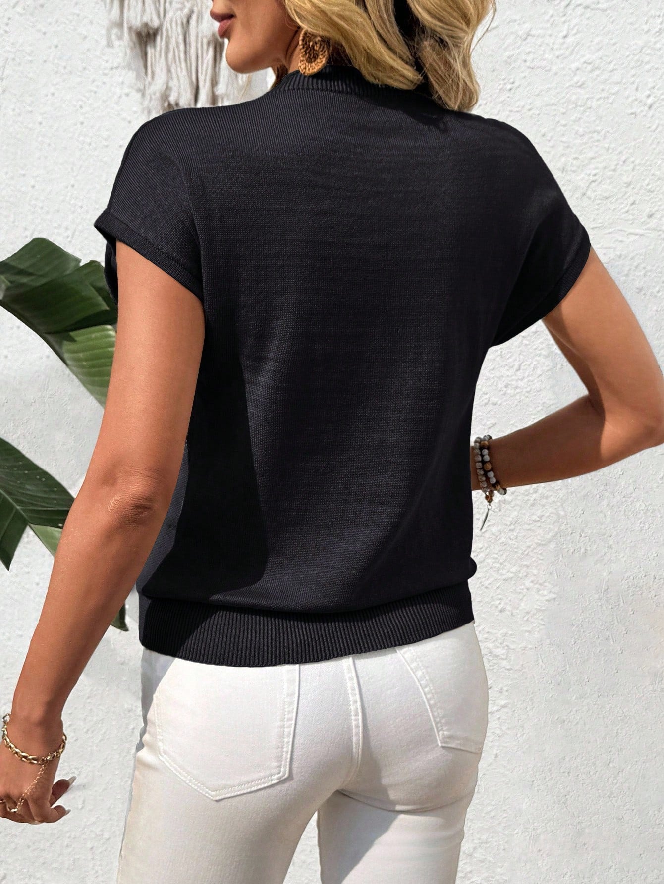 Blusa Feminina com Mangas Morcego e Botões - Lisette