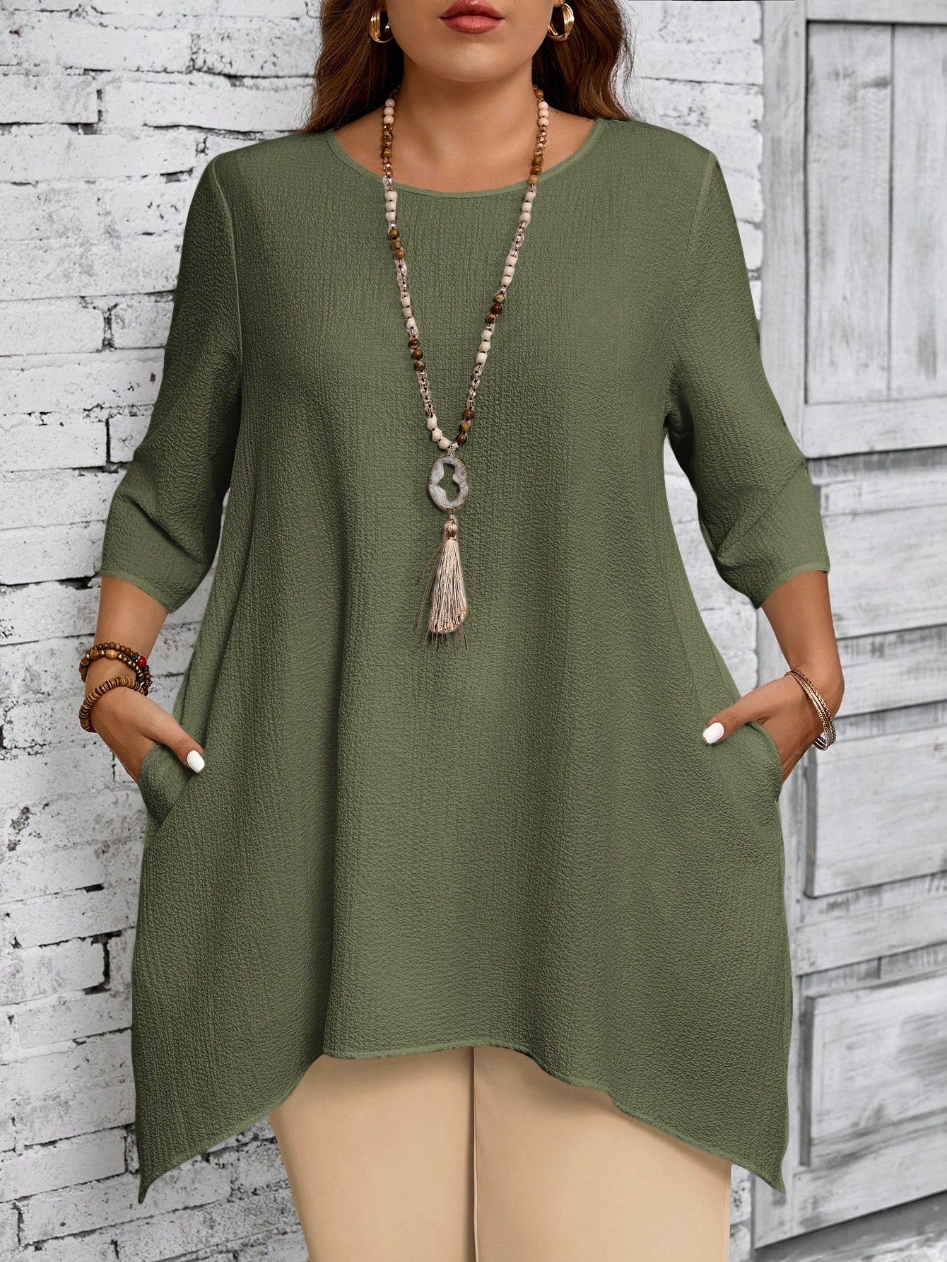 Blusa feminina assimétrica plus size Fanny