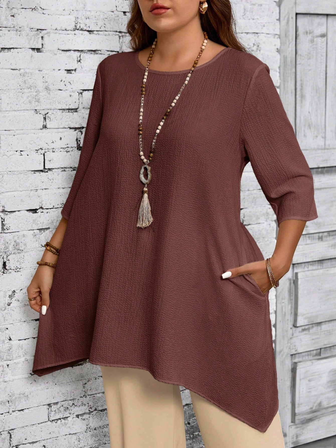 Blusa feminina assimétrica plus size Fanny