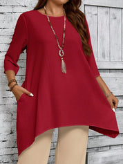 Blusa feminina assimétrica plus size Fanny