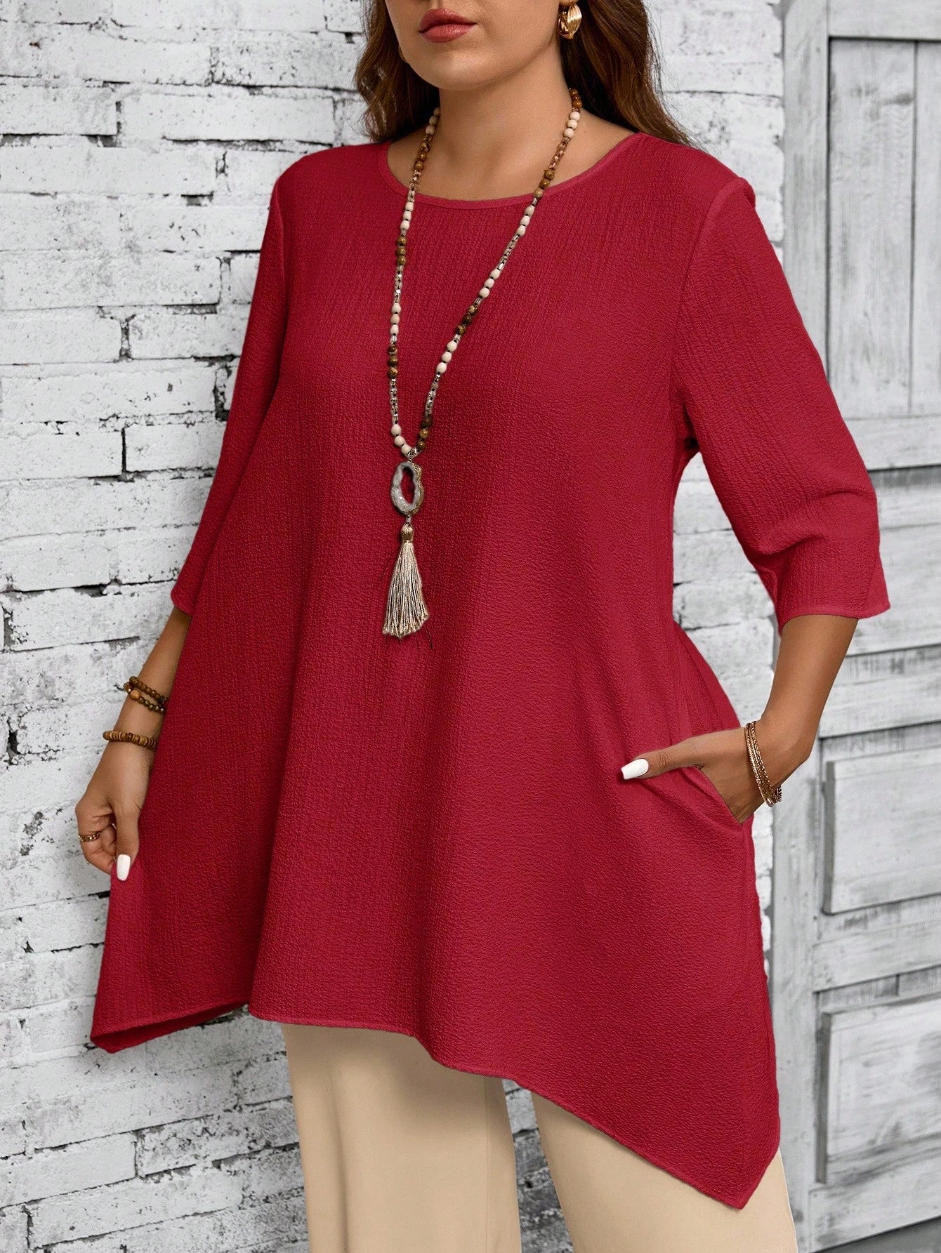 Blusa feminina assimétrica plus size Fanny