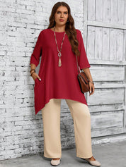 Blusa feminina assimétrica plus size Fanny