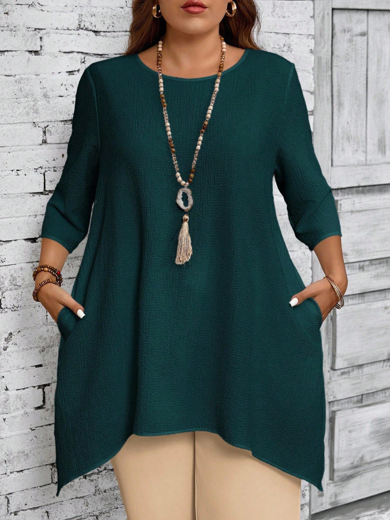 Blusa feminina assimétrica plus size Fanny