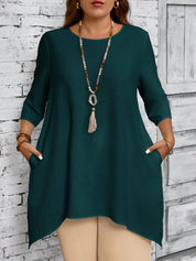 Blusa feminina assimétrica plus size Fanny