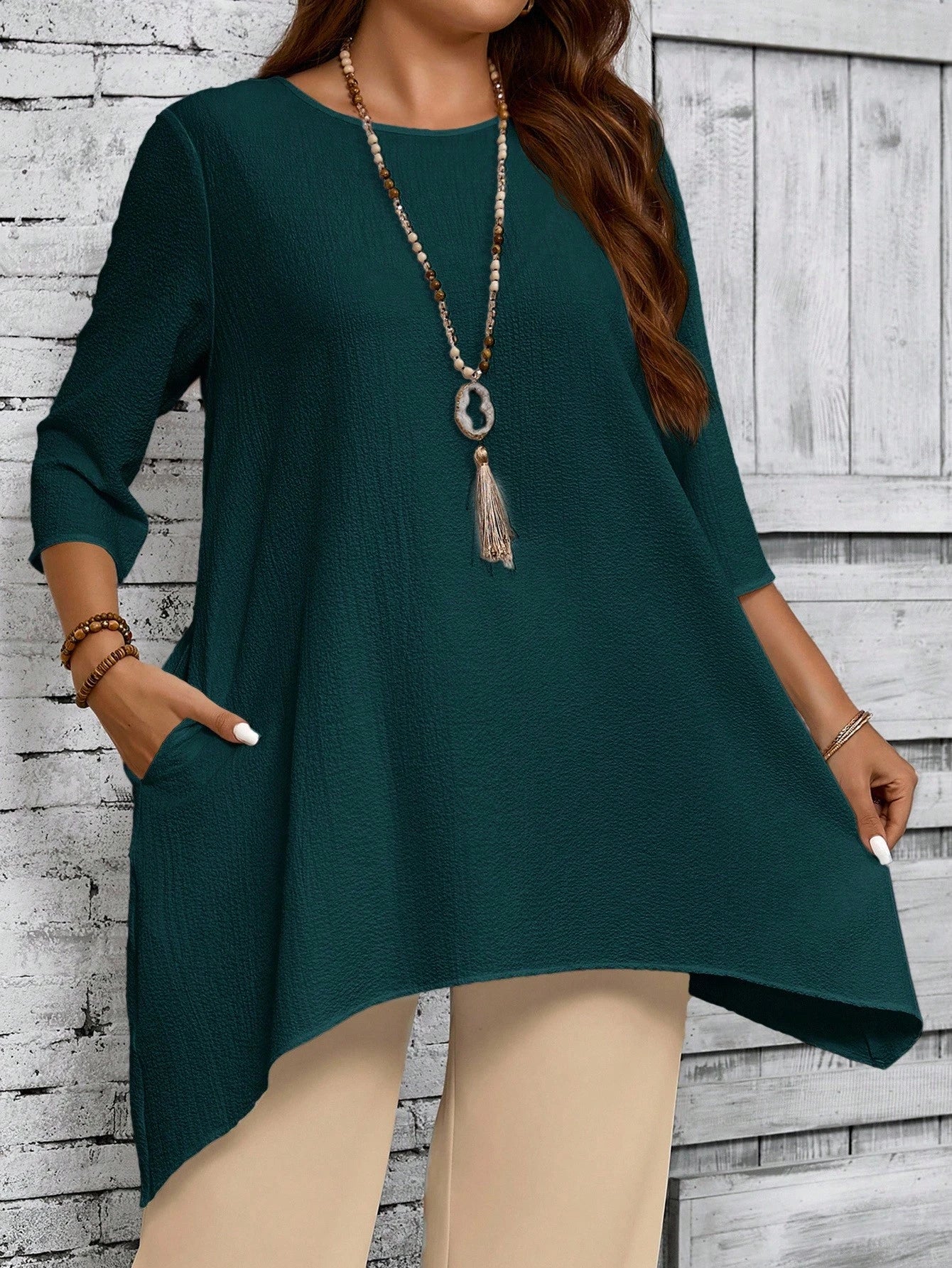 Blusa feminina assimétrica plus size Fanny