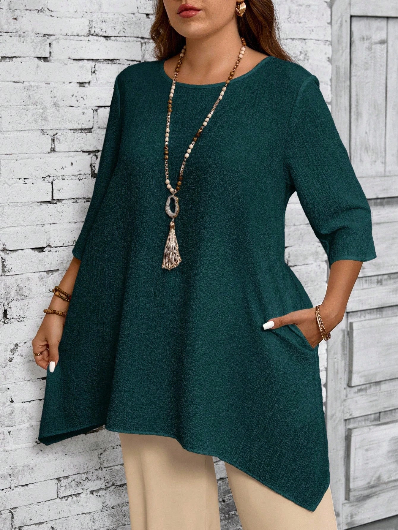Blusa feminina assimétrica plus size Fanny