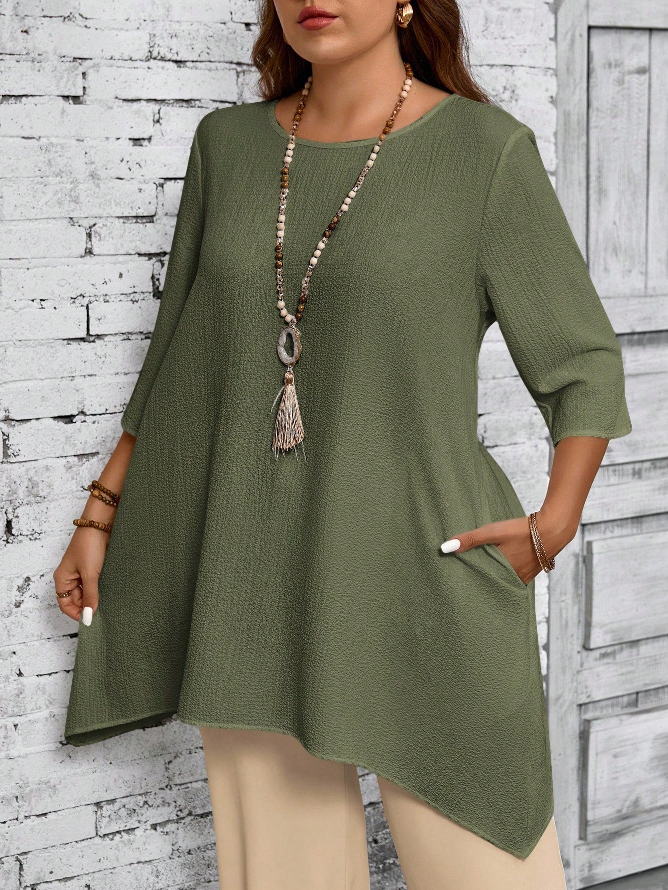 Blusa feminina assimétrica plus size Fanny