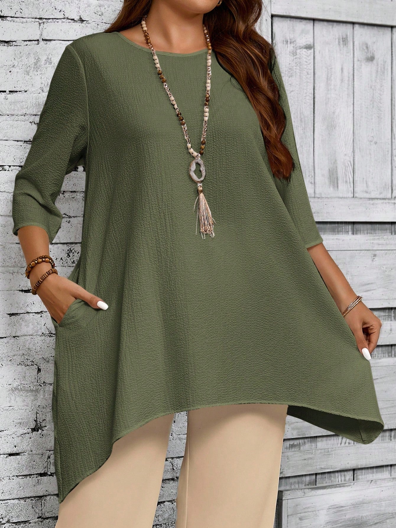Blusa feminina assimétrica plus size Fanny