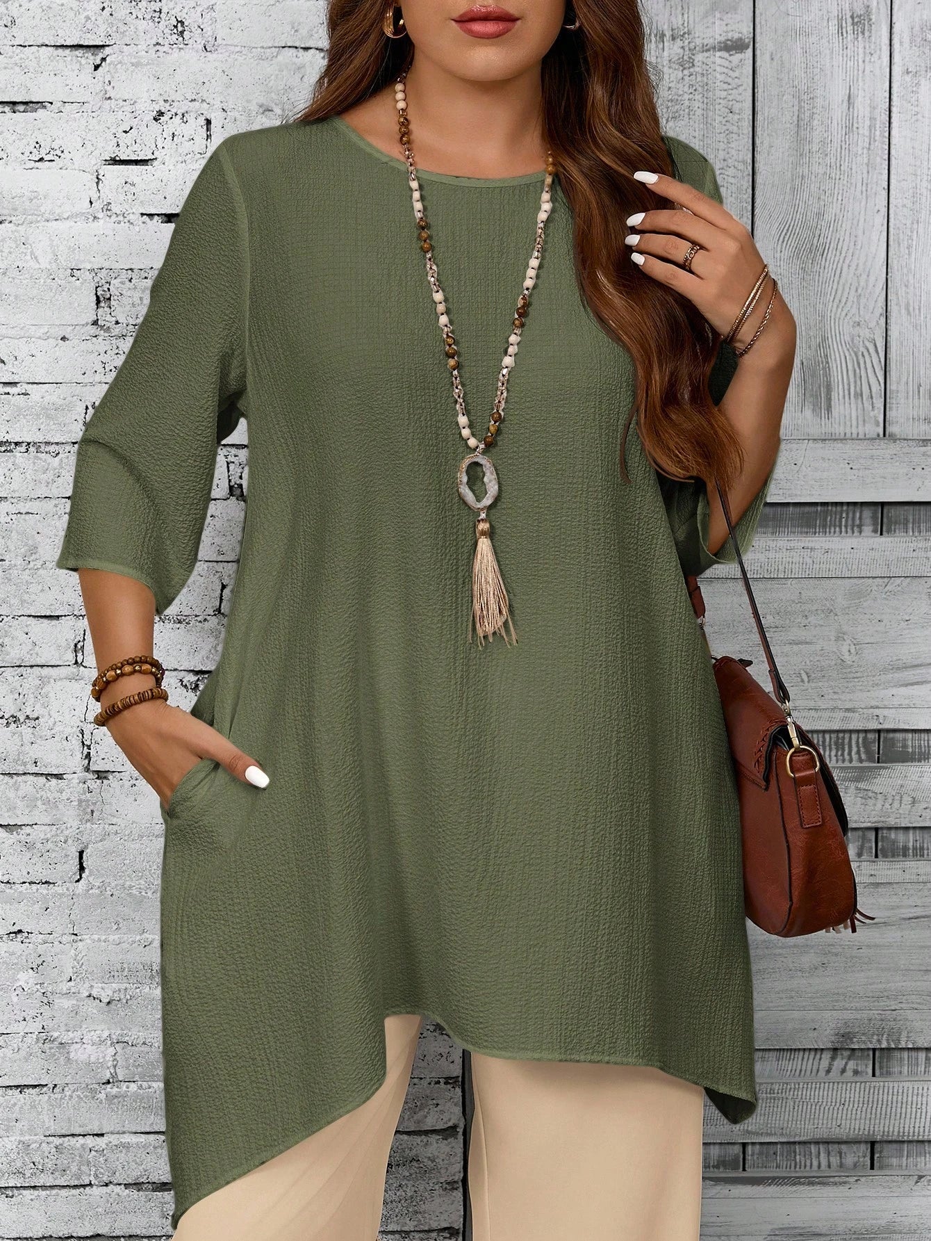 Blusa feminina assimétrica plus size Fanny