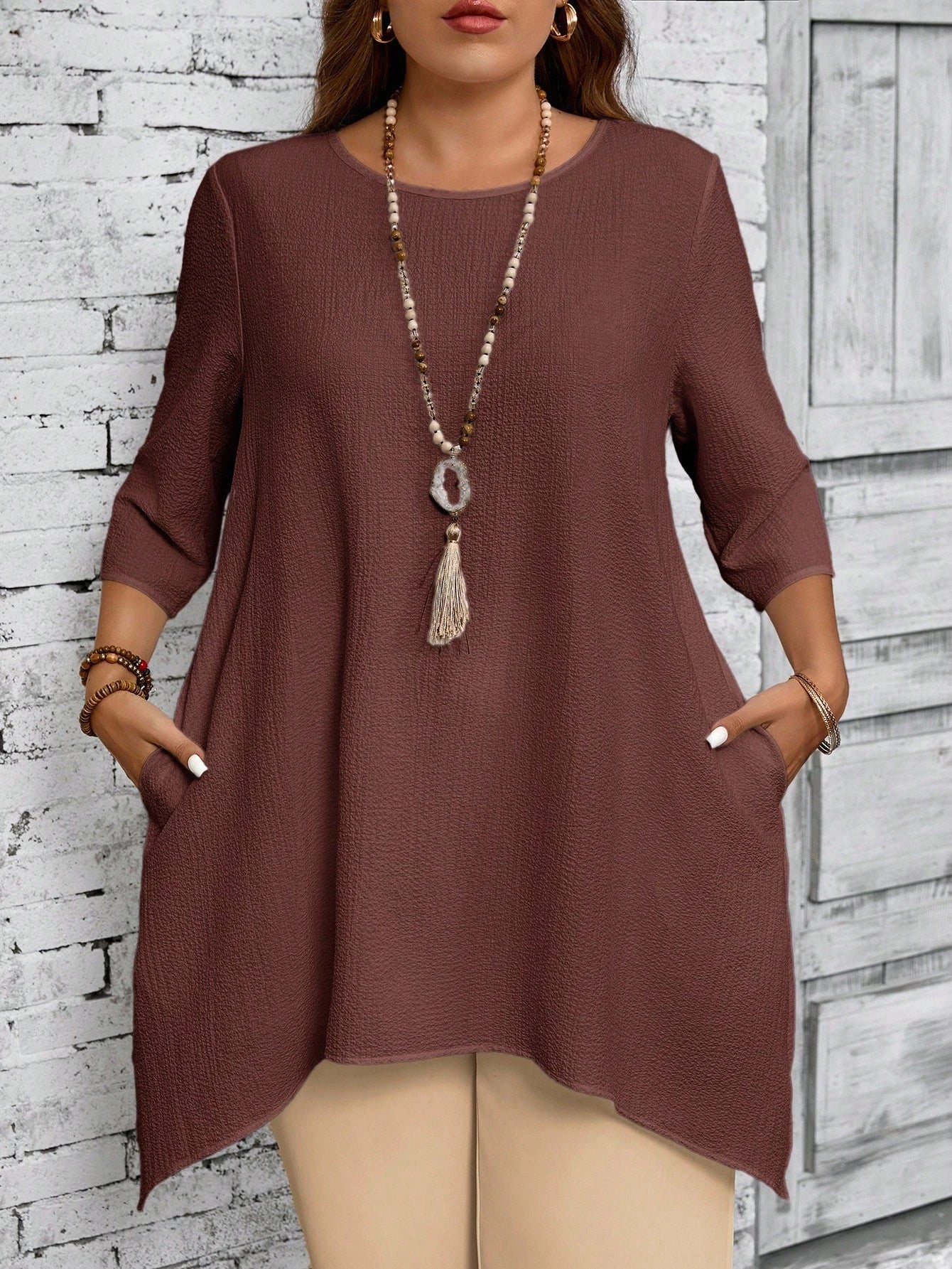 Blusa feminina assimétrica plus size Fanny
