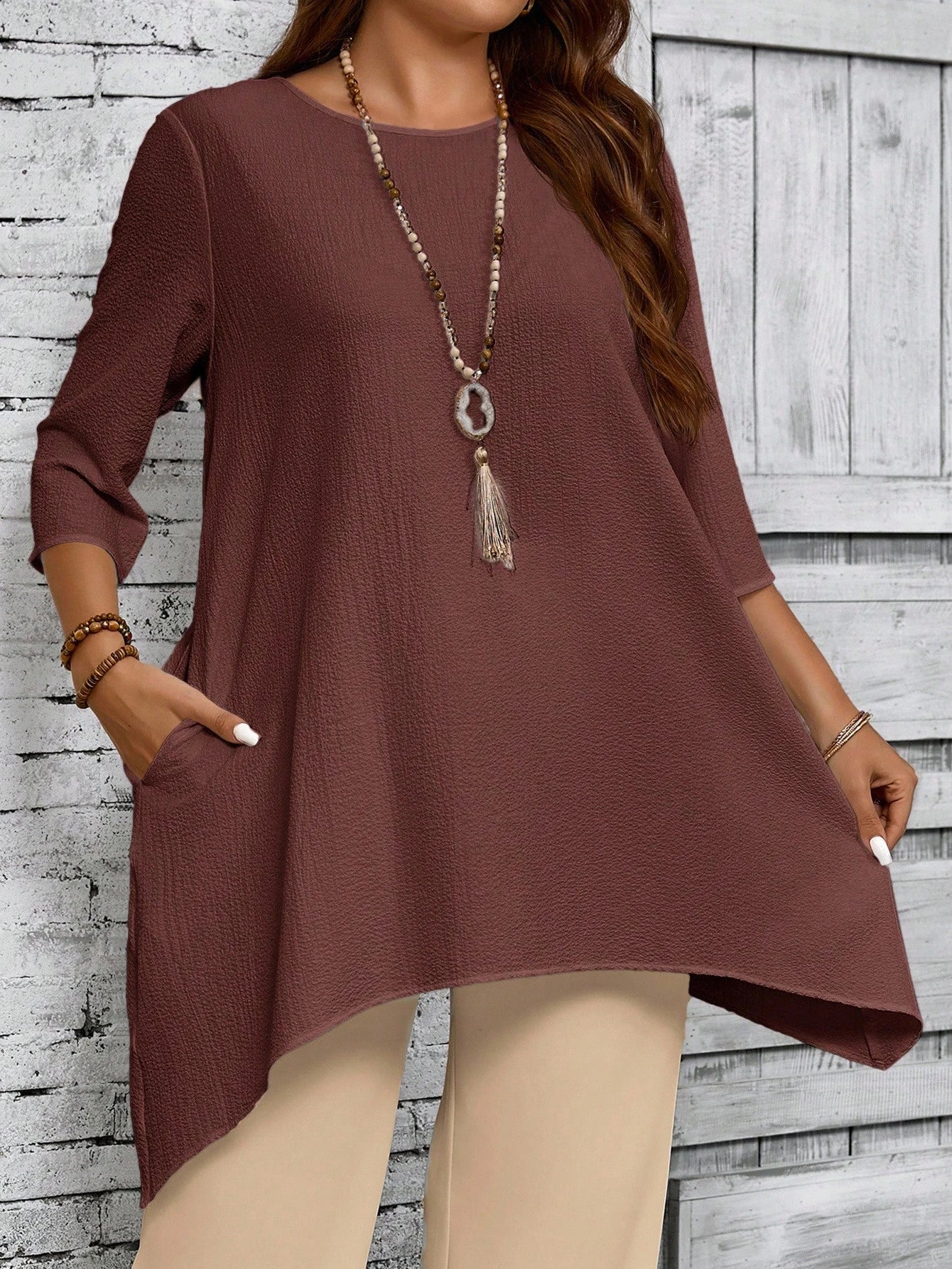 Blusa feminina assimétrica plus size Fanny