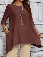 Blusa feminina assimétrica plus size Fanny