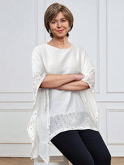 Blusa feminina com detalhes brilhantes Hanny