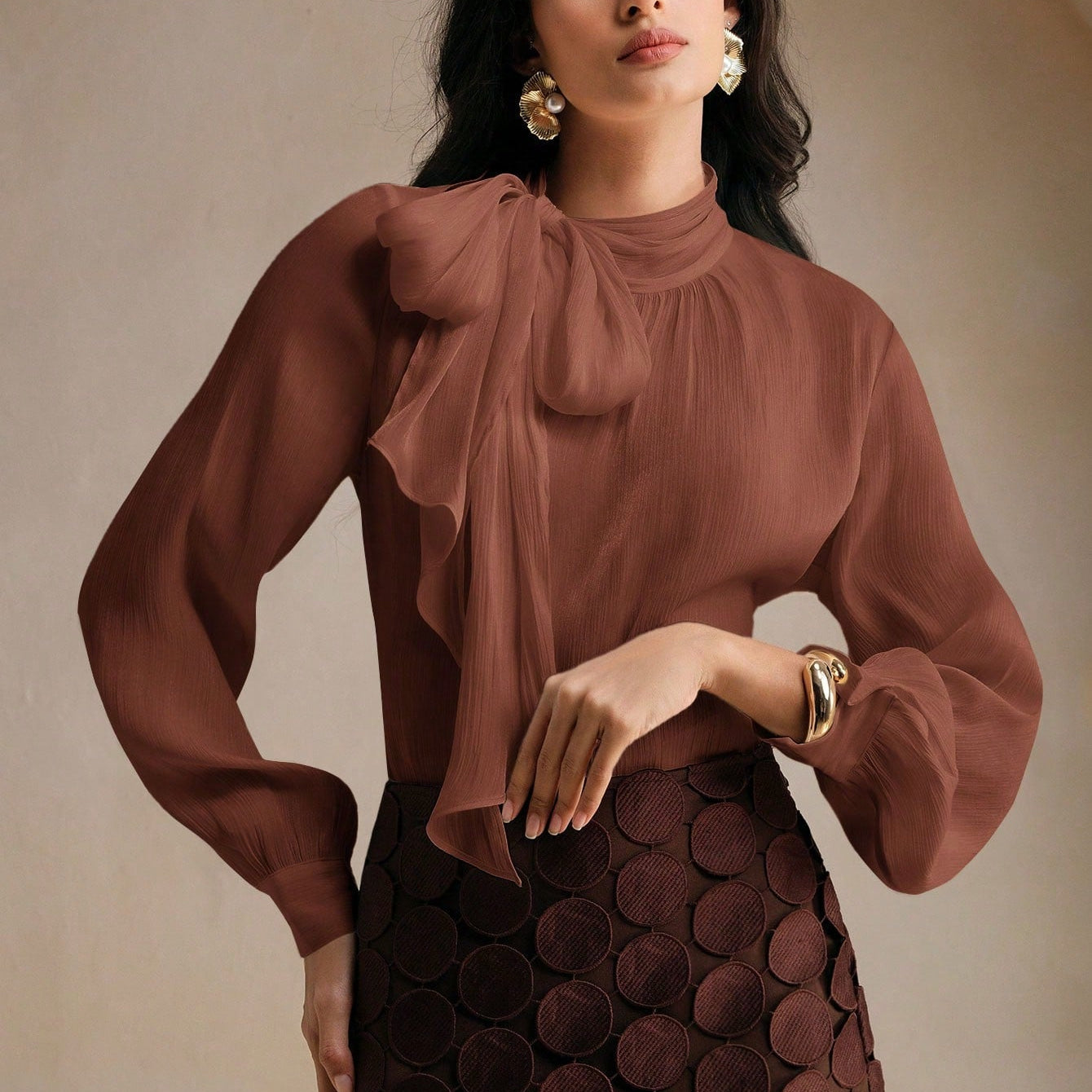 Blusa feminina gola alta Marselha