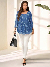 Blusa com estampa de flores Manga 3/4 - Alida