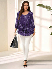 Blusa com estampa de flores Manga 3/4 - Alida