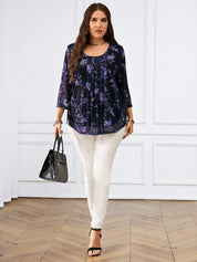 Blusa com estampa de flores Manga 3/4 - Alida