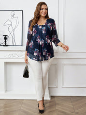 Blusa com estampa de flores Manga 3/4 - Alida