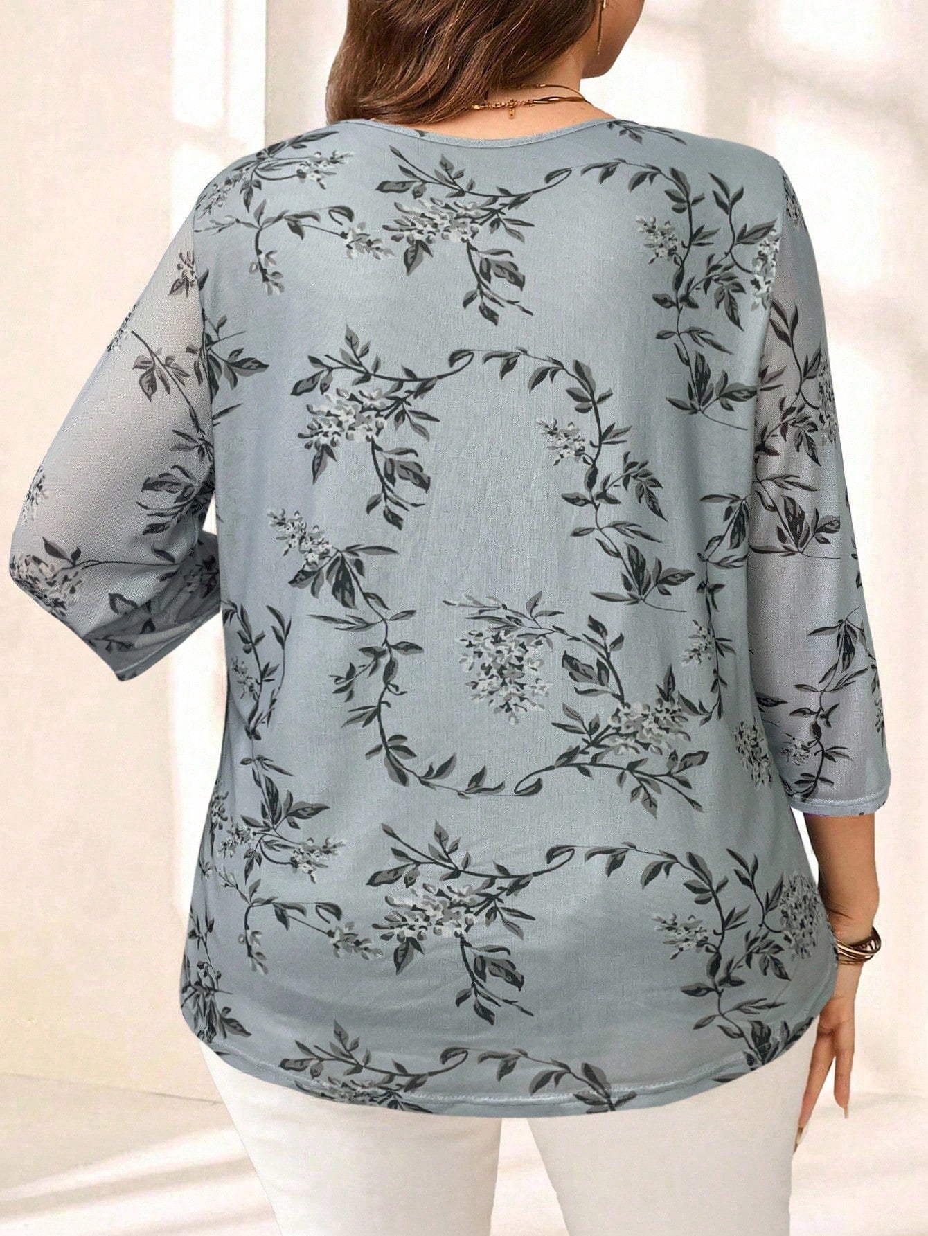 Blusa com estampa de flores Manga 3/4 - Alida