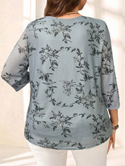 Blusa com estampa de flores Manga 3/4 - Alida