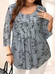 Blusa com estampa de flores Manga 3/4 - Alida