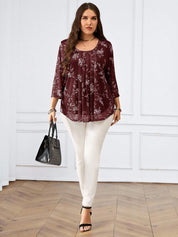 Blusa com estampa de flores Manga 3/4 - Alida