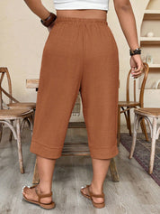 Calça Feminina de Imitação de Linho. Plus siz - Sabine