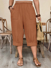 Calça Feminina de Imitação de Linho. Plus siz - Sabine