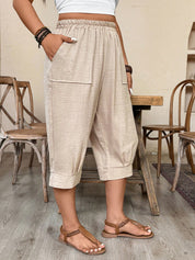 Calça Feminina de Imitação de Linho. Plus siz - Sabine