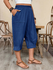 Calça Feminina de Imitação de Linho. Plus siz - Sabine