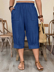Calça Feminina de Imitação de Linho. Plus siz - Sabine