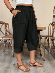 Calça Feminina de Imitação de Linho. Plus siz - Sabine
